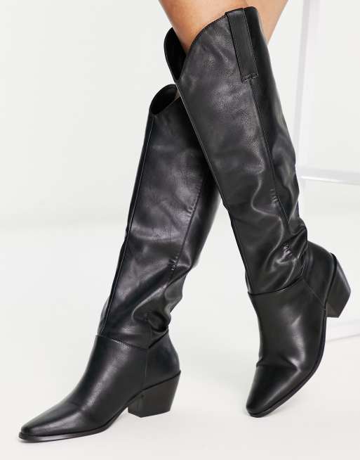 Botas por la rodilla negras de estilo wéstern Taylor de RAID , 3 de 4