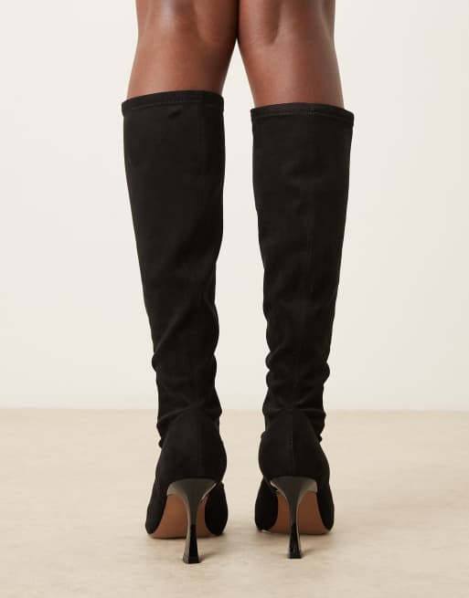 Botas por la rodilla negras estilo calcetín de tacón Caitlin de ASOS DESIGN, 3 de 4