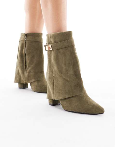 Botas por la rodilla verde oliva con diseño plegado Ranger de SEQWL - view 1