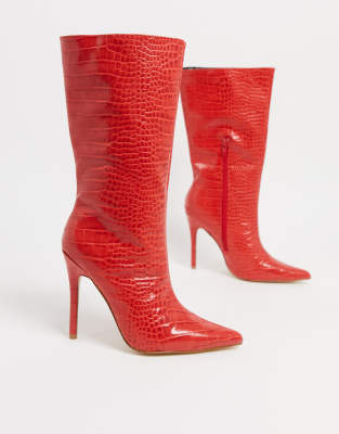 botas de cocodrilo rojas