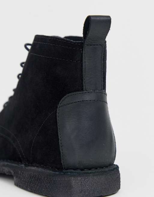 Botas safari de ante negro con detalle de cuero de ASOS DESIGN, 3 de 4