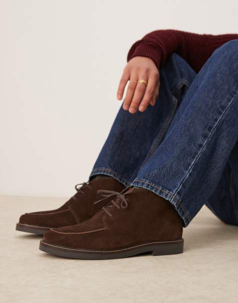 Botas safari marrones con bandeleta y cordones de ante de ASOS DESIGN - view 1