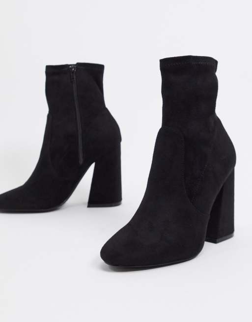 Botas tipo calcetín de tacón en negro Echo de ASOS DESIGN