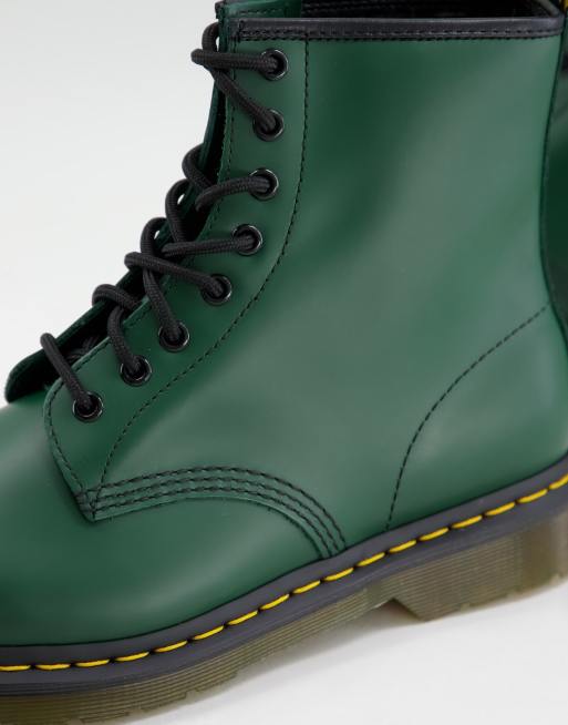 Botas verde suave con 8 ojales 1460 de Dr Martens