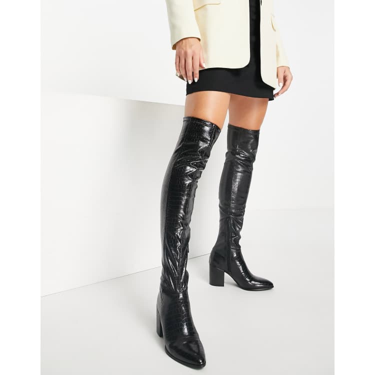 Lleno Guante Belicoso Botas XL negras de efecto cocodrilo Jacey de Steve Madden |  Infrastructure-intelligenceShops