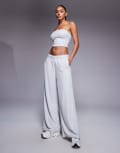[Bo & Tee] Bo+Tee brushed jersey wide leg trackies in fog grey (part of a set) XL Fog grey