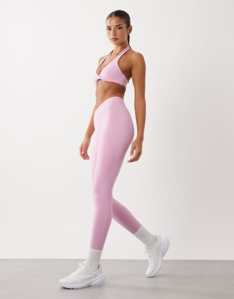 Bo+Tee cross over waistband leggings in pink (part of a set) - view 1