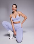 [Bo & Tee] Bo+Tee Define Luxe crop top in fresh form blue (part of a set) XL Muted blue