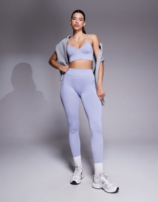 Bo+Tee Define Luxe high waisted leggings in fresh form blue - part of a set - view 1