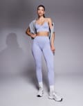 [Bo+Tee] Bo+Tee Define Luxe high waisted leggings in fresh form blue (part of a set) S Muted blue