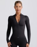 [Bo+Tee] Bo+Tee Define luxe zip up jacket in black (part of a set) XXS Black