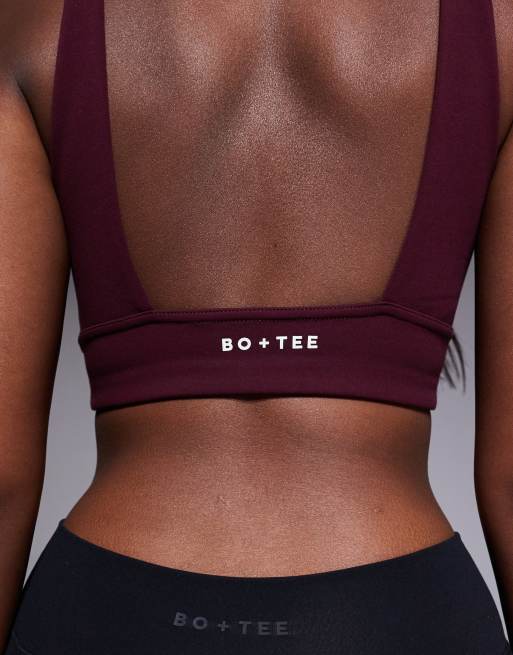 Bo+Tee double layer bra in burgundy (part of a set), 2 of 4