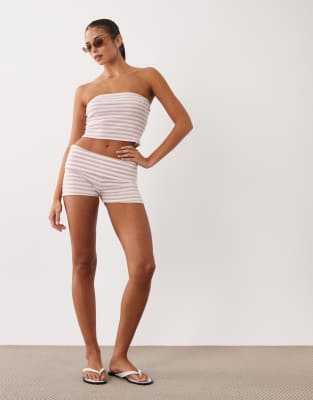 Bo+tee Foldover Mini Shorts Co-ord In Pink