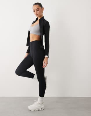 Bo+Tee high rise soft active leggings in black