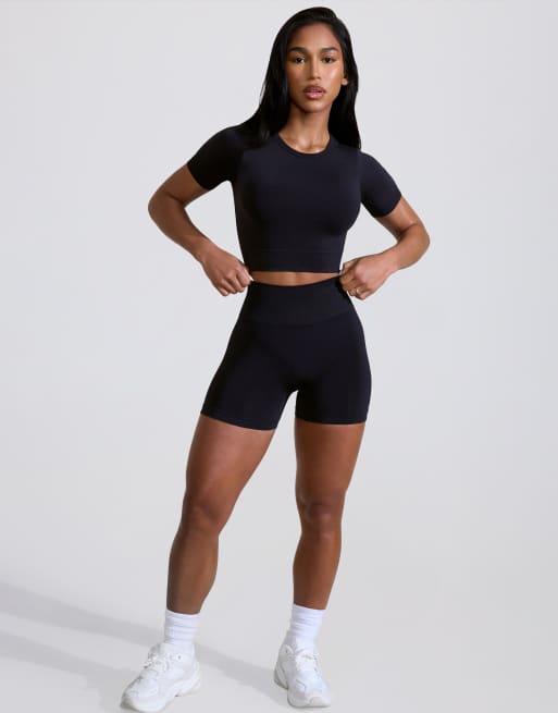 Bo+Tee high waist define mini shorts in black - part of a set, 3 of 4