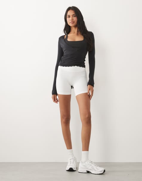 Bo+Tee long sleeve wrap top in black 