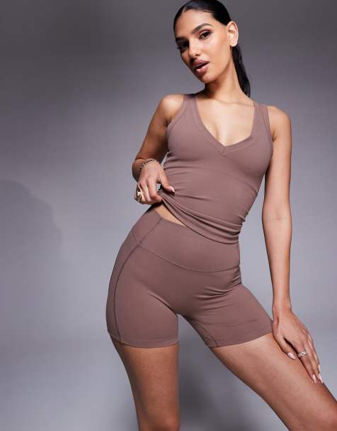 Bo+Tee mini shorts co-ord in mocha