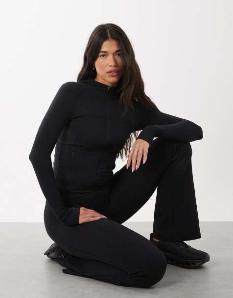 Bo+Tee quarter zip long sleeve track jacket in black - view 1