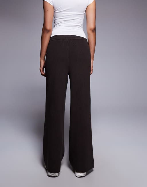 Bo+Tee ribbed knit wide leg joggers in pecan, 5 of 5