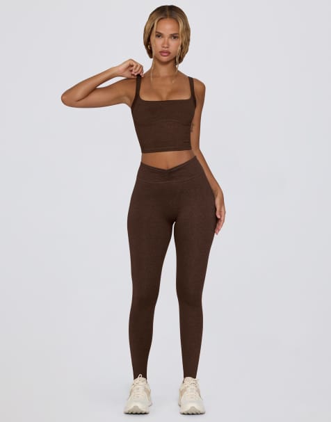 Bo+Tee ruched set in pecan heather - view 1
