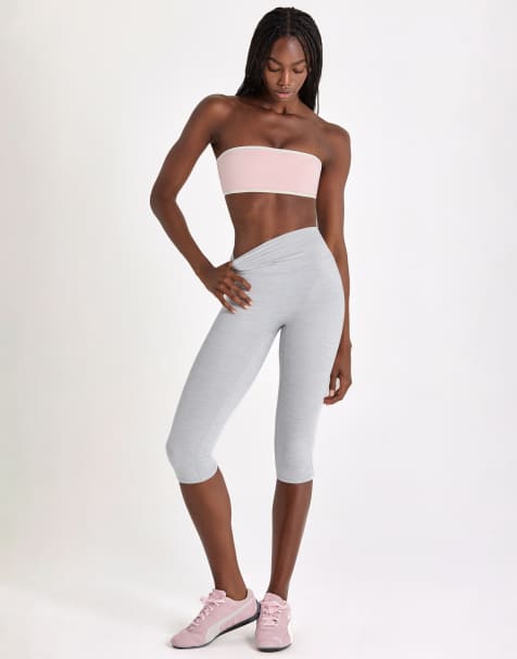 Bo+Tee Soft Active high rise capri leggings in gray heather - view 1