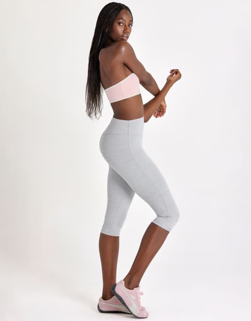 Bo+Tee Soft Active high rise capri leggings in gray heather, 2 of 4