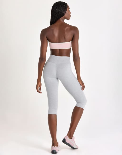 Bo+Tee Soft Active high rise capri leggings in gray heather, 3 of 4
