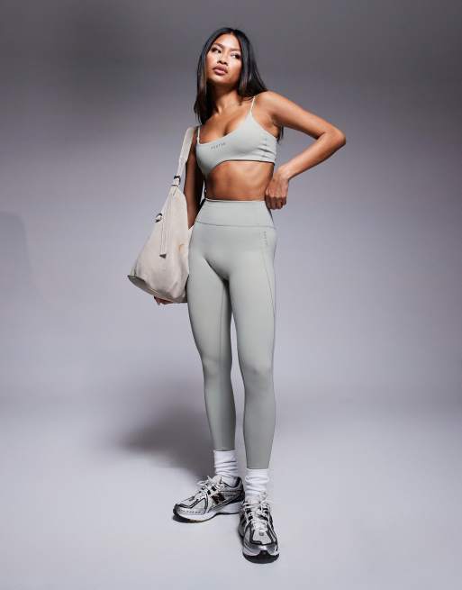 Bo+Tee sports bra in mineral soft olive - part of a set, 3 of 4