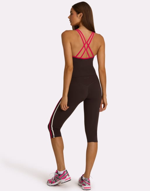 Bo+Tee strappy cross back tank top in chocolate - part of a set, 4 of 4