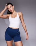[Bo & Tee] Bo+Tee Super Sculpt high waist legging shorts in petrol blue S Petrol Blue