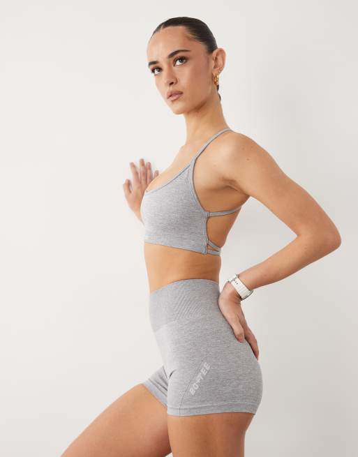 Bo+Tee super sculpt seamless mini shorts in gray heather - part of a set, 2 of 5