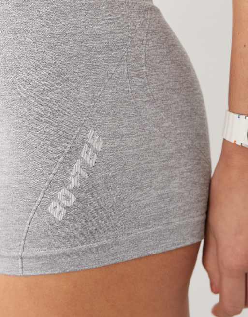 Bo+Tee super sculpt seamless mini shorts in gray heather - part of a set, 3 of 5