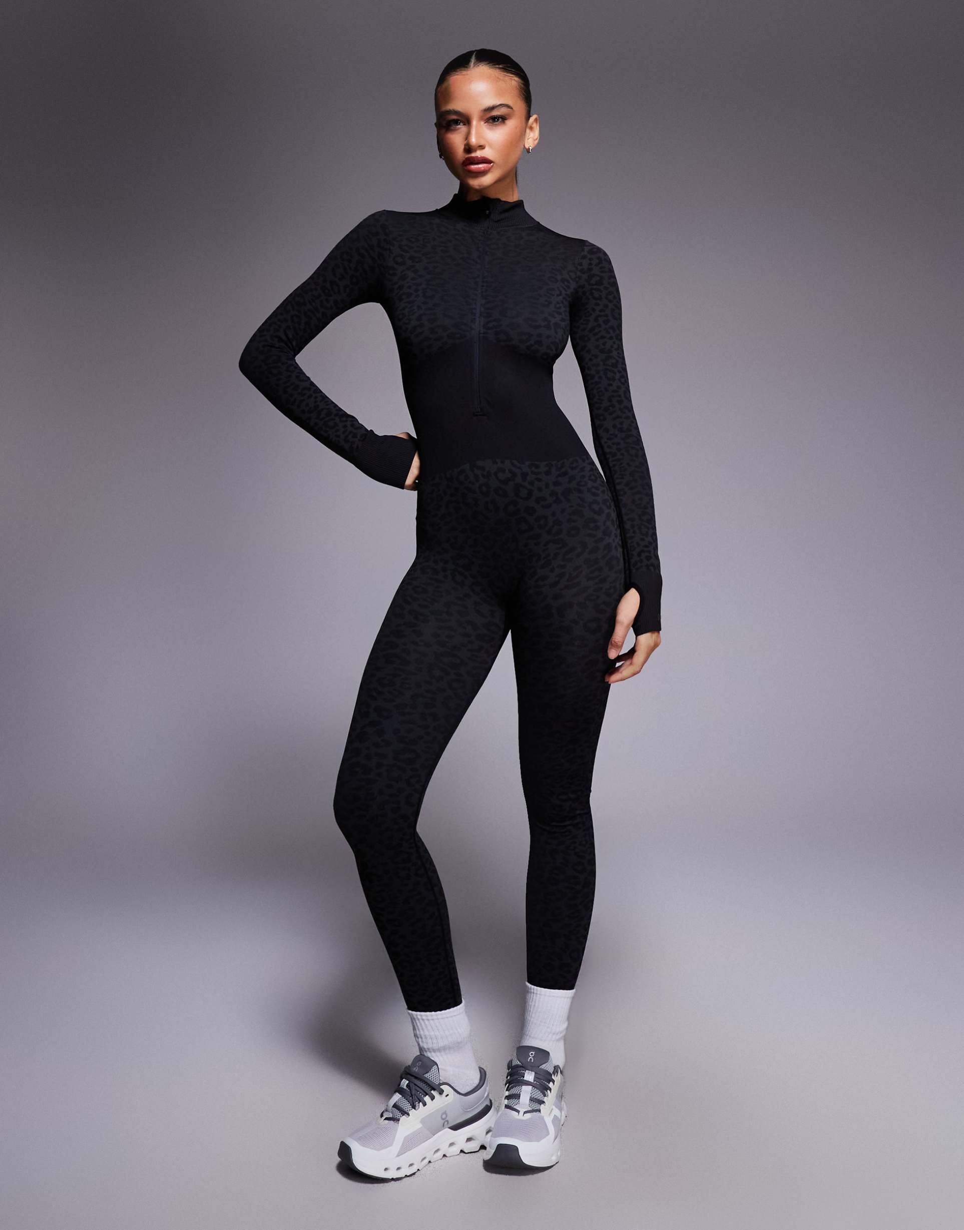 bo+tee thermal seamless jumpsuit in black