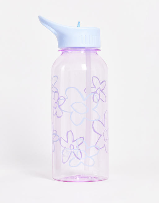  Botella de agua deportiva de 1 litro con diseño floral