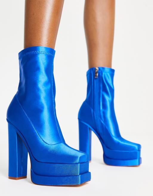 Botines azules con plataforma tacón de Format de Azalea Wang | ASOS