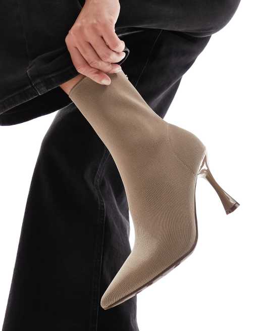 Botines beis de punto de River Island