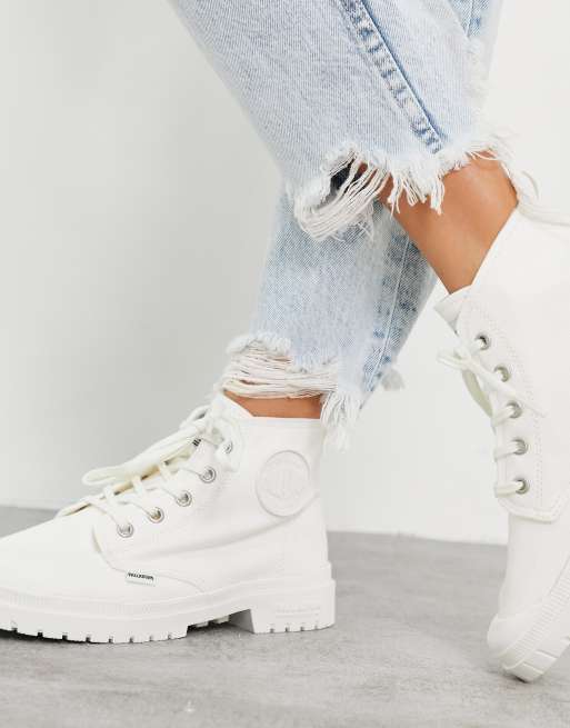 Botines blancos con cordones de Palladium