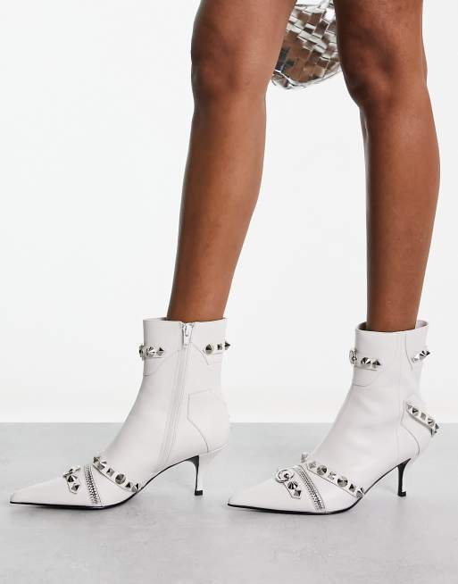 Botines blancos tacon hot sale