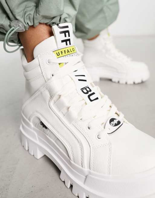 Botines blancos planos Vegan Aspha de Buffalo ASOS