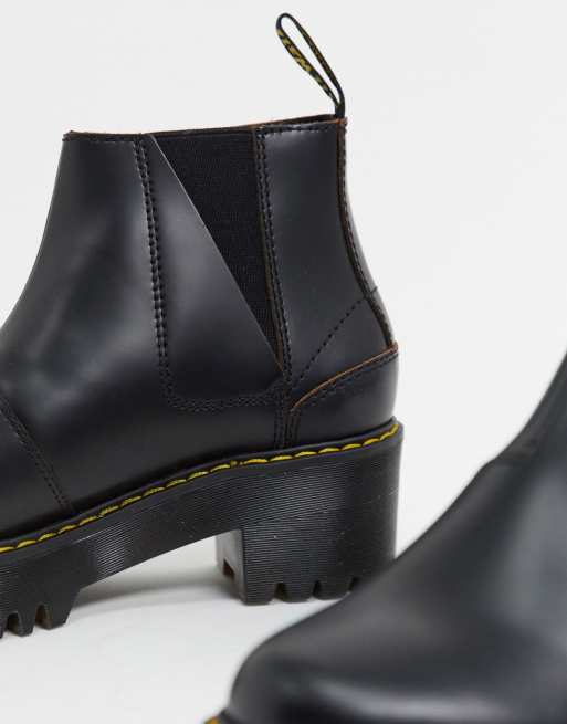 Botines Chelsea de tac n con cremallera en negro Rometty II de Dr Martens