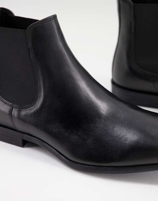 Botines Chelsea de vestir negros de cuero de Silver Street, 3 de 4