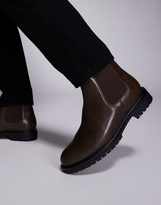 Botines Chelsea marrones de cuero desgastado de ASOS DESIGN, 2 de 4