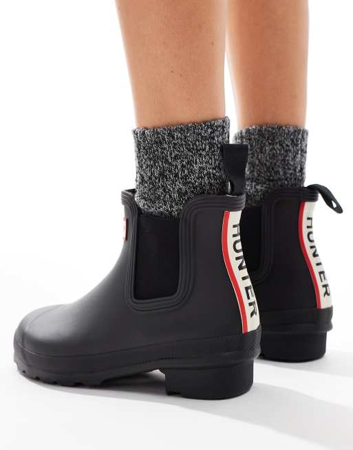Botines Chelsea negras tricolor Original de Hunter 