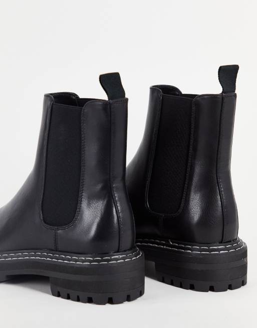 Botines Chelsea negros con pespuntes en contraste de Only , 2 de 4