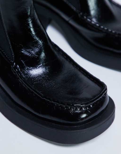 Botines Chelsea negros con puntera cuadrada Narla de Topshop