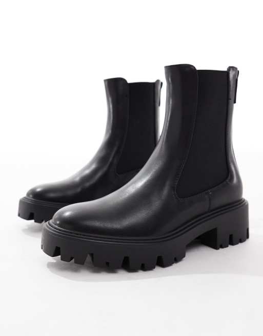 Botines Chelsea negros con suela gruesa de ONLY, 2 de 4
