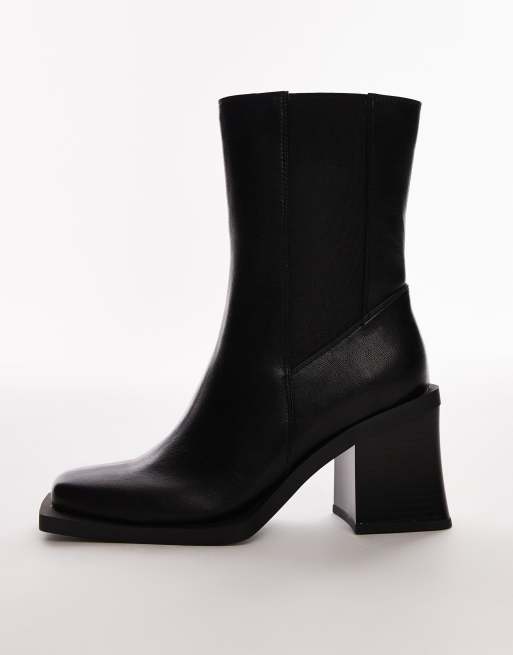Botines Chelsea negros con tacón de bloque Nisha de Topshop, 2 de 4