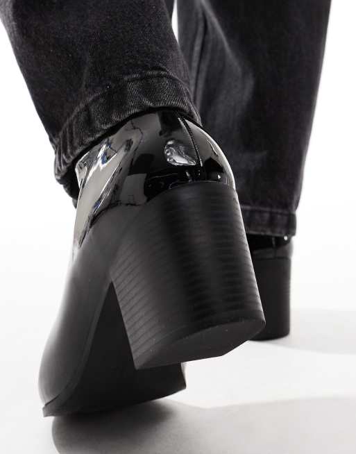 Botines Chelsea negros con tacón de charol de ASOS DESIGN, 3 de 4