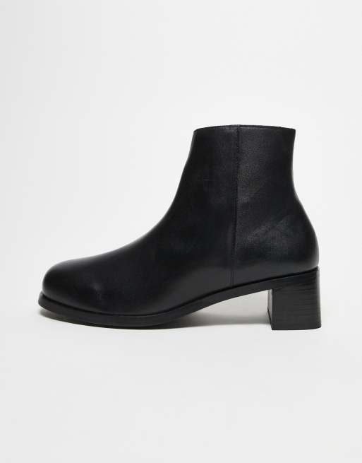 Botines Chelsea negros con tacón y cremallera interior de cuero de ASOS DESIGN, 3 de 3