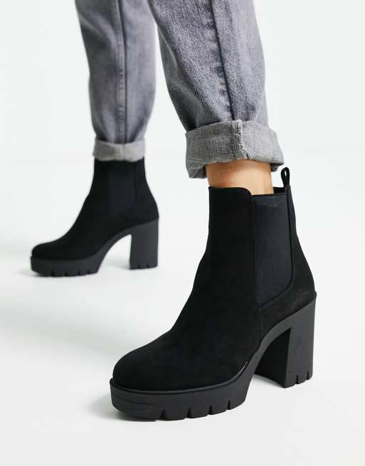 Botines Chelsea negros con tacón y suela gruesa Eve de ASOS | ASOS